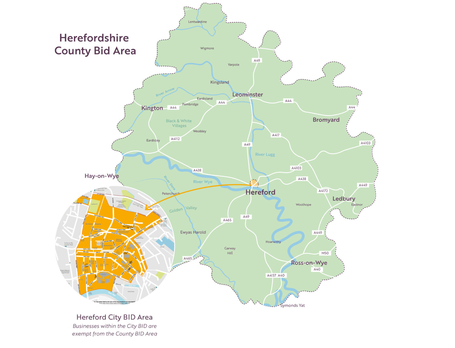 The BID Rules, Area & Sectors Included - Herefordshire County BID